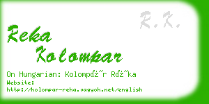 reka kolompar business card